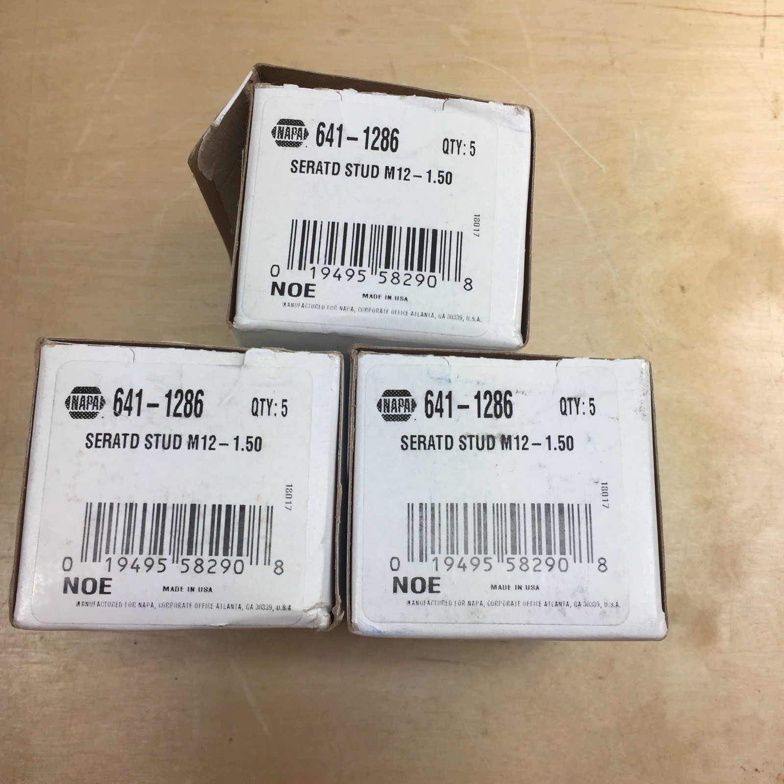 Bx/5 NAPA 6411286 Wheel Studs M121.50 Serrated 14.20mm Knurl 40mm