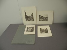 4 acqueforti, firmate Neuner-Duttenhöfer, Sulz, 1979-80, Hohenacker, cestino, Waibl.