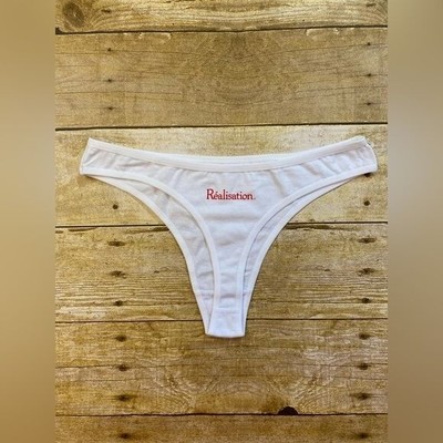 Réalisation Merch Logo Thong Panty White/Red