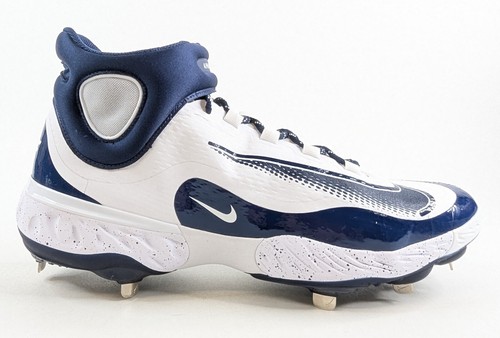 Nike Alpha Huarache Elite 4 Mid White Navy HQ1800-100 Baseball Cleats Size 12 15 - Picture 6 of 9