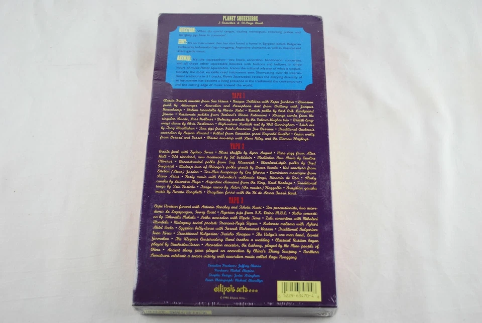 Planet Squeezebox 1995 Ellipsis Arts ‎CT3470 3 Cassette Sealed Mint Accordion - Image 3 of 4