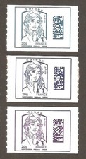 2015 Autoadhésifs n° 1176 + 1176 A +1177 Marianne de CIAPPA Neufs** LUXE