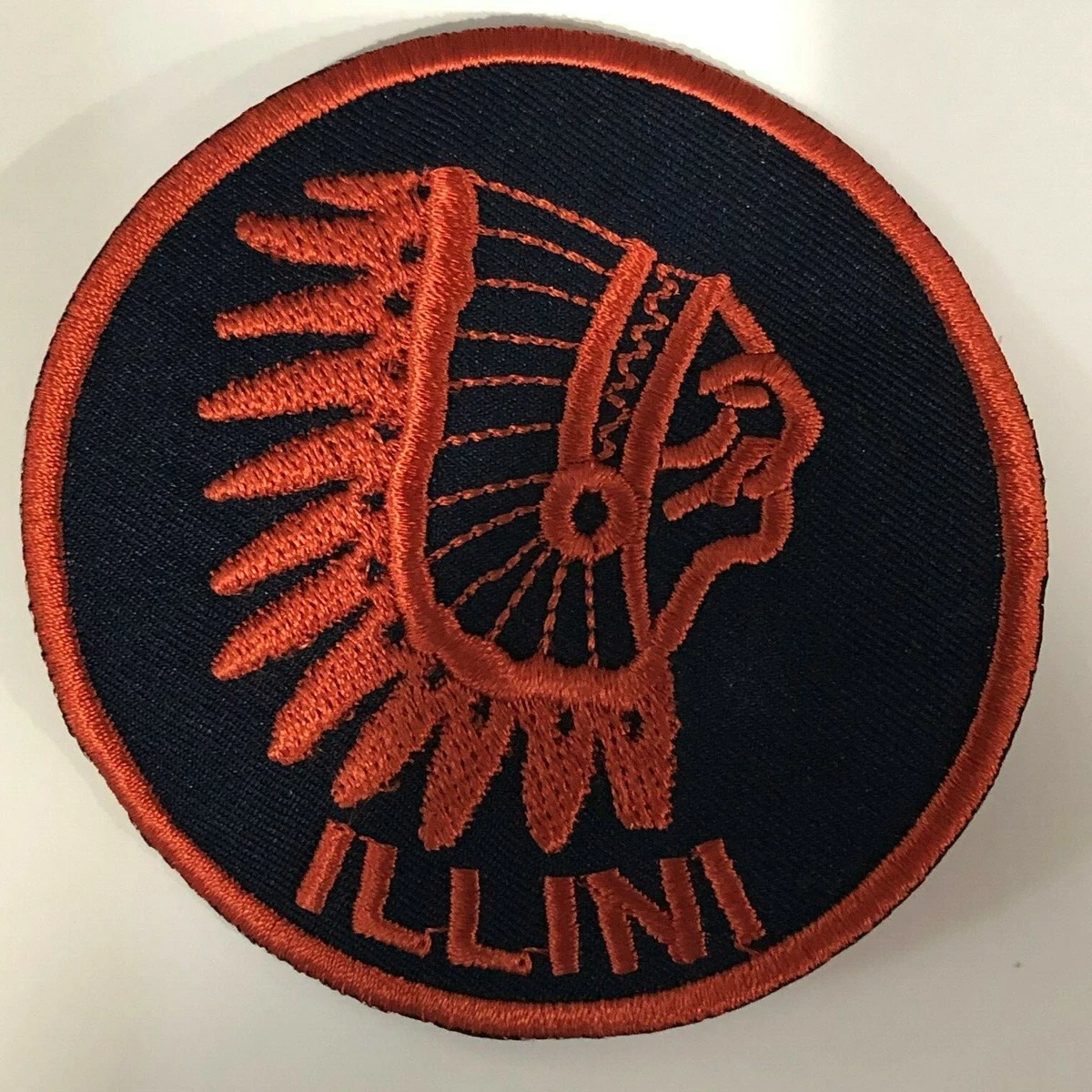 Chief Illiniwek Logo Embroidered Patch 4 x 4 +/- Fighting Illini