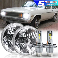 Fit Chevy Nova 1963-1978 DOT 7" inch Round LED Headlight Hi/Lo Sealed Beam