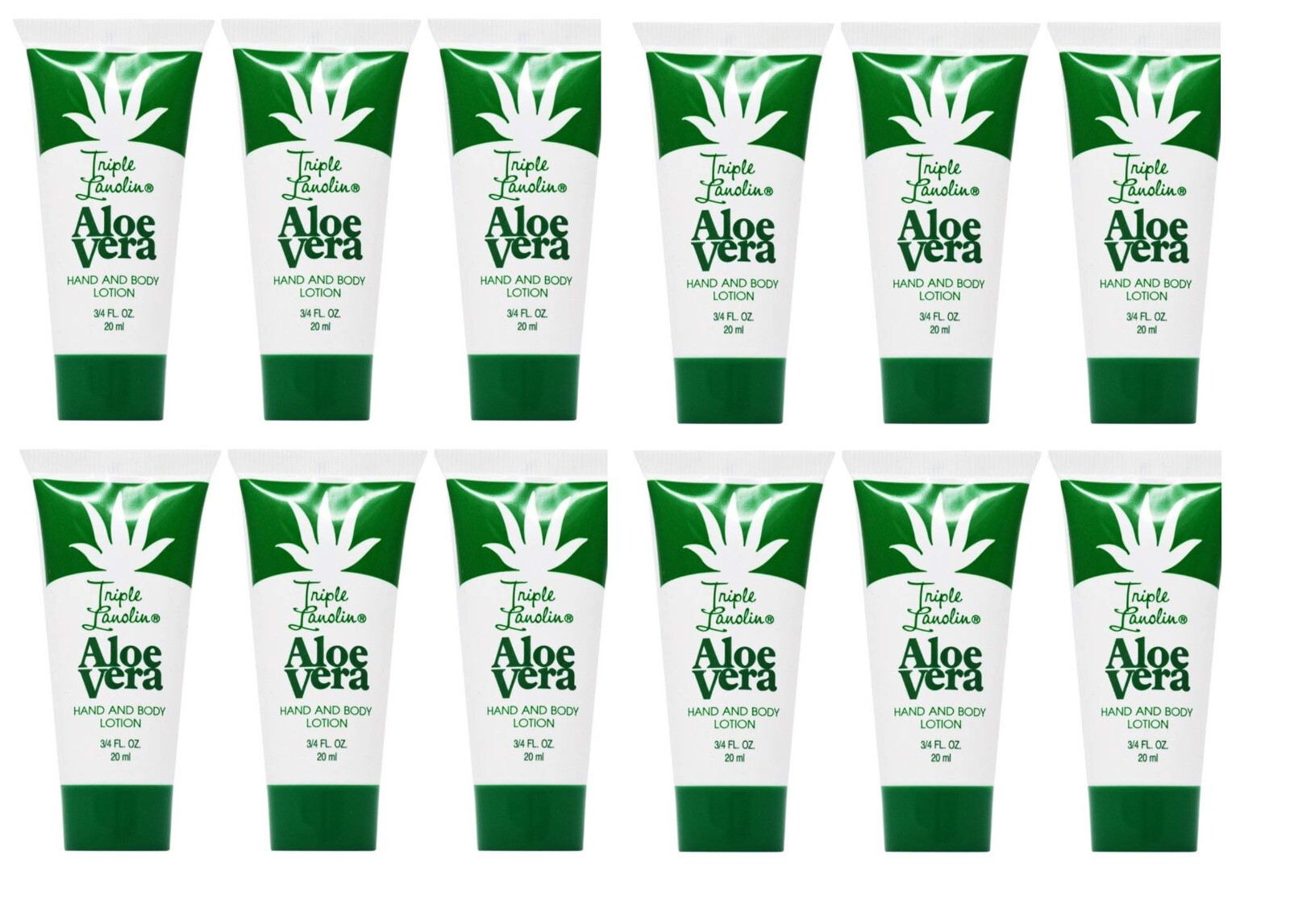 Triple Lanolin Aloe Vera Hand and Body Lotion 0.75fl.oz Travel Size Pack of 12