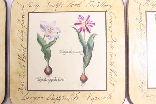 Vintage 6 verschiedene Pimpernel Blumenmuster Korkuntersetzer - Bild 6 von 9