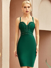 Sleeveless, V-neck, banded bodycon dress