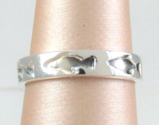 .925 Sterling Silver Fish Ring Band 3.5mm size 6