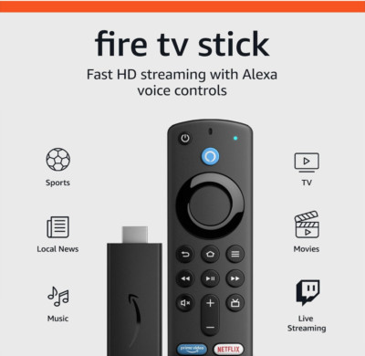 Amazon Fire TV Stick, HD, free & live TV, Alexa Voice Remote with TV controls