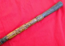 FINE ANTIQUE 3 DIMENSIONAL HAND CARVED FOLK ART EAGLE SNAKE WALKING STICK
