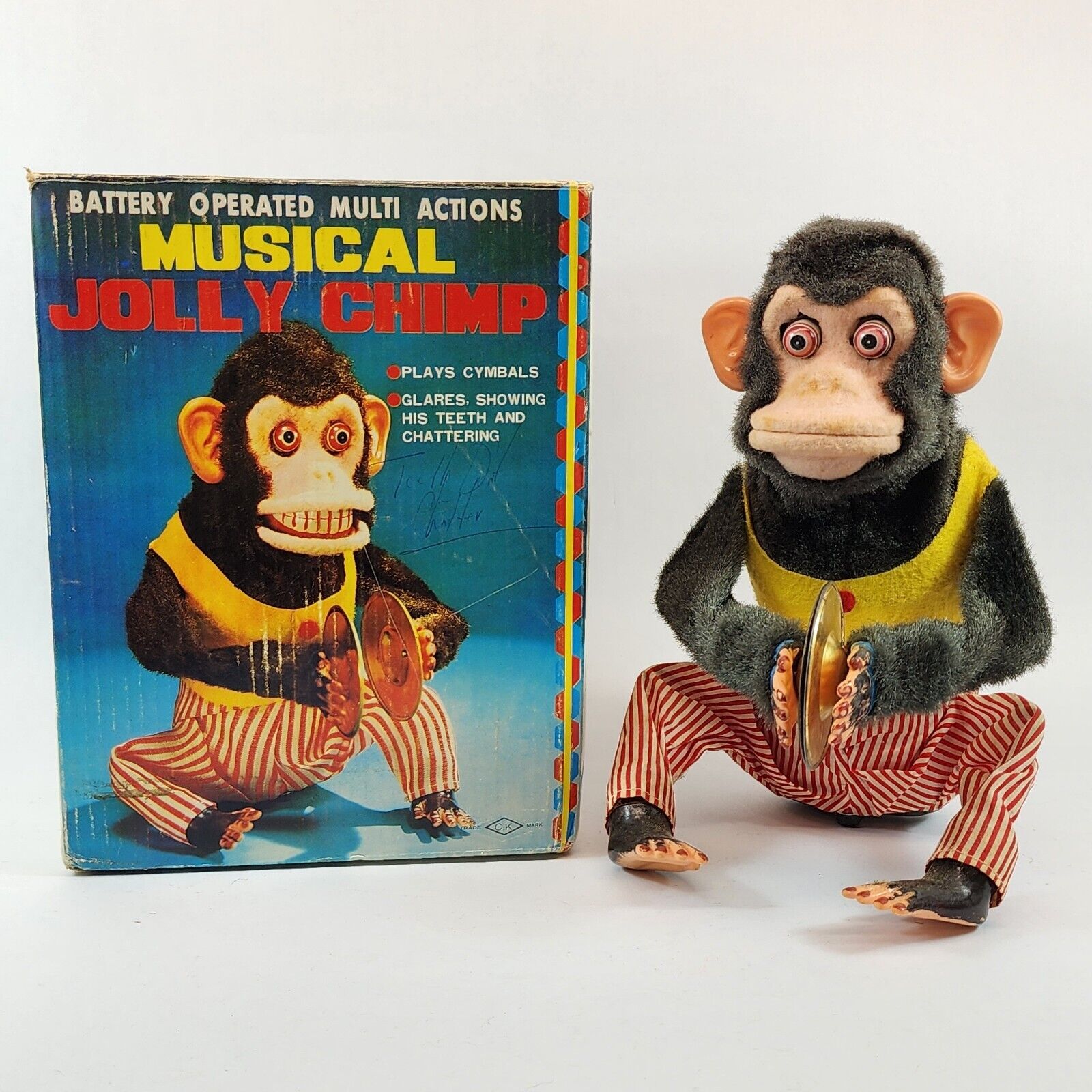 WORKS MUSICAL JOLLY CHIMP VINTAGE DAISHIN TOY STORY CLAPPING CYMBAL MONKEY BOX