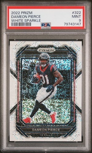 2022 Panini Prizm Dameon Pierce #322 White Sparkle PSA 9