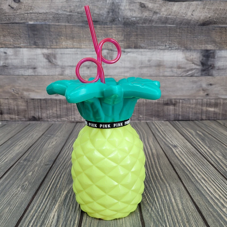 Victoria's Secret Pink-A-Colada Pinapple Spring Break 27oz Cup Water Bottle NEW - Image 2 of 4