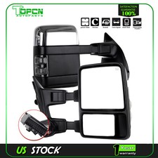 Tow Mirrors Chrome Power Heated Signal Pair Side For 08-16 Ford F250 Super Duty
