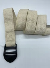 Men's Woven Cotton Beige Yoga Strap Military Belt Size Large 42 Inches End-End
