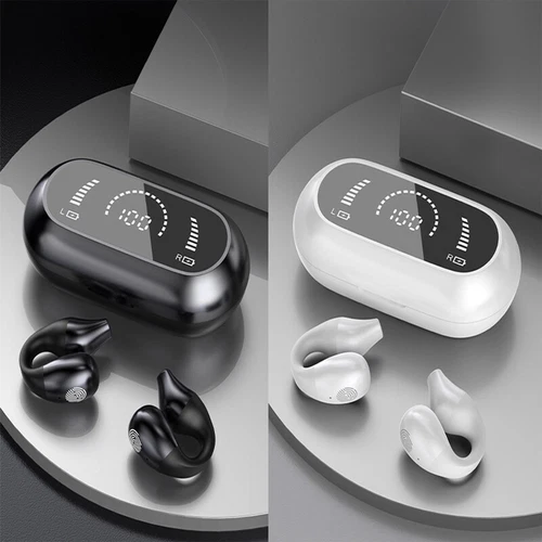 Bone Conduction Earbuds Bluetooth Wireless Clip On-Ear Earring Headphones Sports