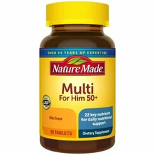 Nature Made Men's Multivitamin 50+ Tablets Daily Nutritional Support 90 Count