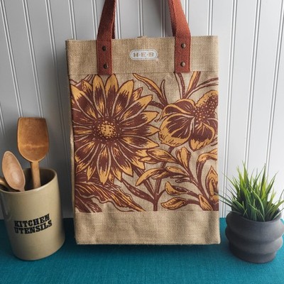 H.E.B. Grocery Bag Burlap Tote Shopping Bag