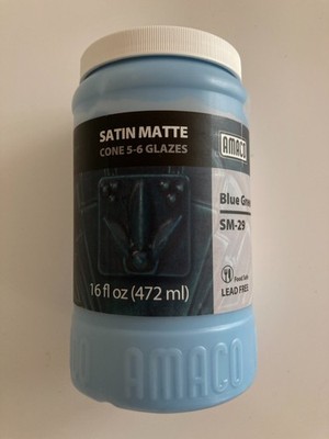 Amaco Satin Matte Blue Green Brush-on Glaze 472ml Keramikglasur für Ofen