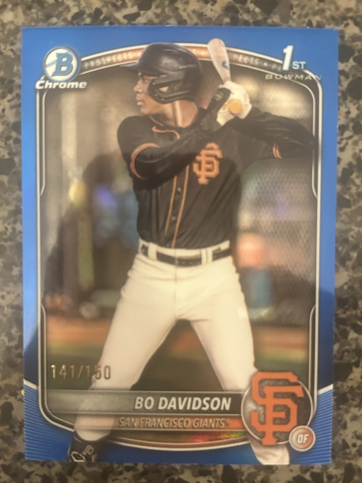 Bo Davidson 2025 Bowman Chrome 1st Blue Refractor /150 SF Giants True Blue