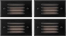 GKOLED 12V 3W Surface Mount Low Voltage LED Step Light with Louvered, Black 