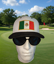 White snapback ball hat with Mexican flag