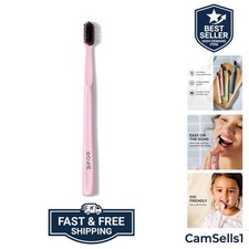 Classic Manual Toothbrush with Extra Soft Activated-Charcoal, Tapered Bristle...