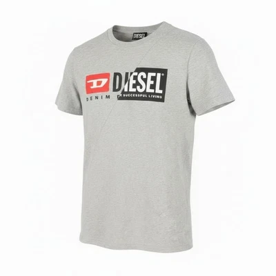 Diesel T-Diego-Cuty T-Shirt Homme L Gris Chiné Col Rond Manches Courtes - Photo 1/4