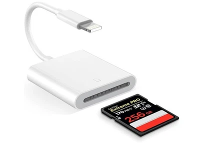 Lightning To SD Card Reader For iPhone/iPad - Plug & Play High-Speed Transfer Co - Image 1 of 4