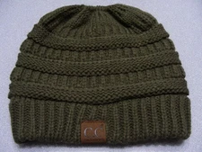 C.C EXCLUSIVES - Military Green One Size Stocking Cap Beanie Hat!