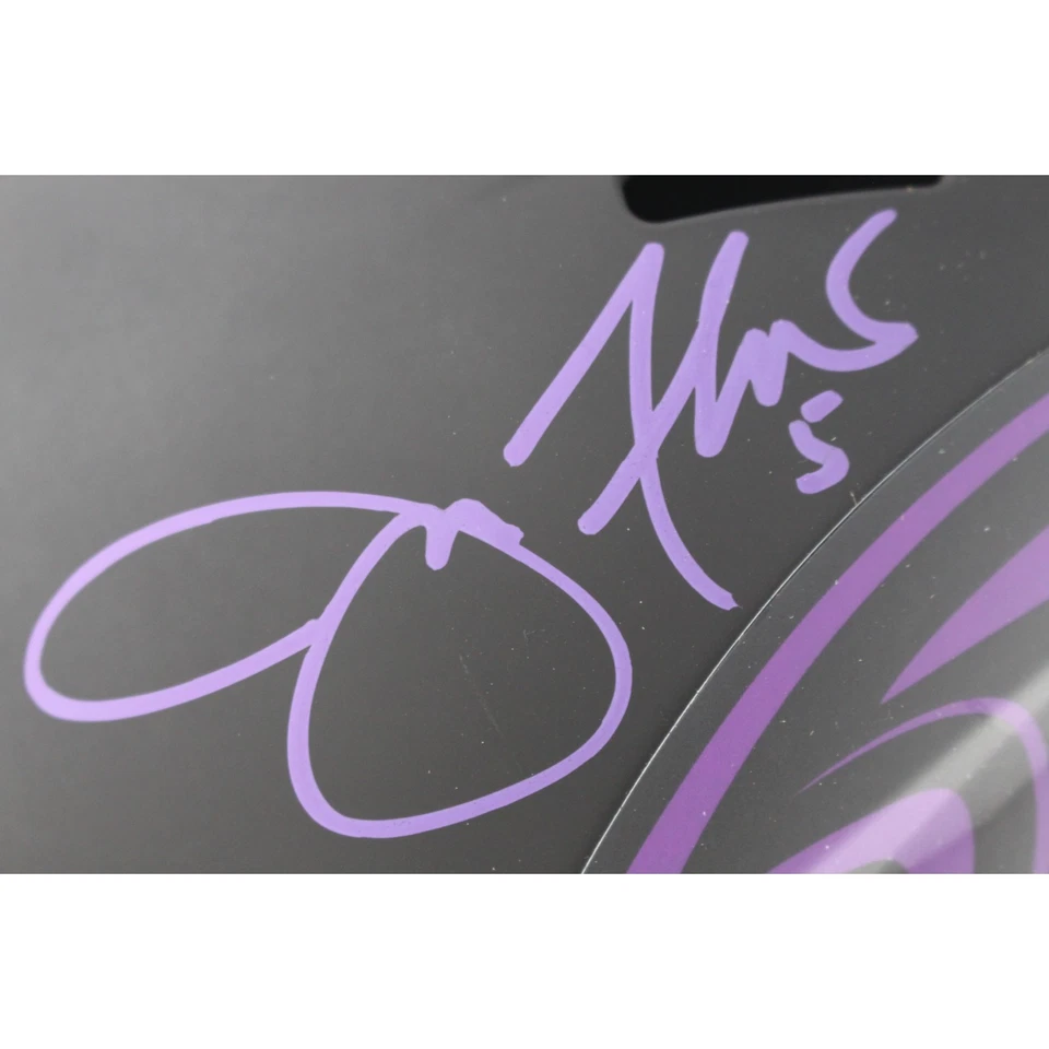 Casco Joe Flacco Autografiado/Firmado Baltimore Ravens F/S Eclipse JSA 49684 Foto 2 de 4