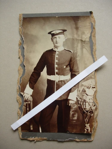 Pre WW1 Cabinet Card Photo Territorial Forces Worcestershire? Damaged