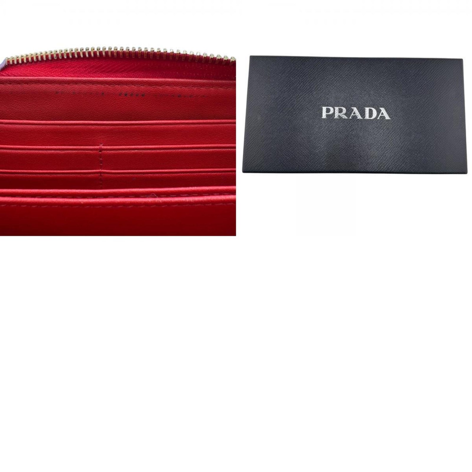 PRADA 1ML506 Round Vitello Move Long Wallet, Red, Women's GZl1f7uv thumbnail 16
