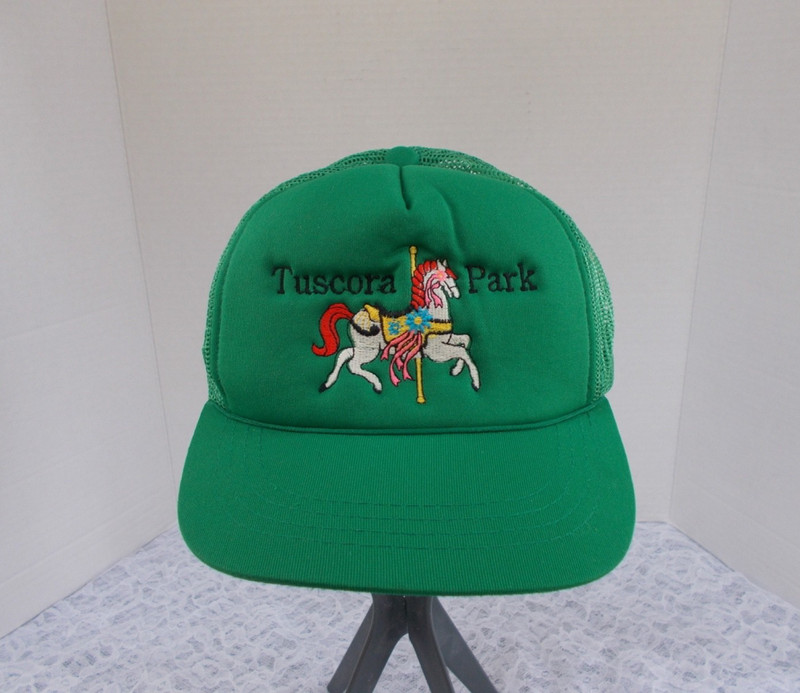 Vintage Tuscora Park Ball Cap With Carousel Horse New Philadelphia, Ohio