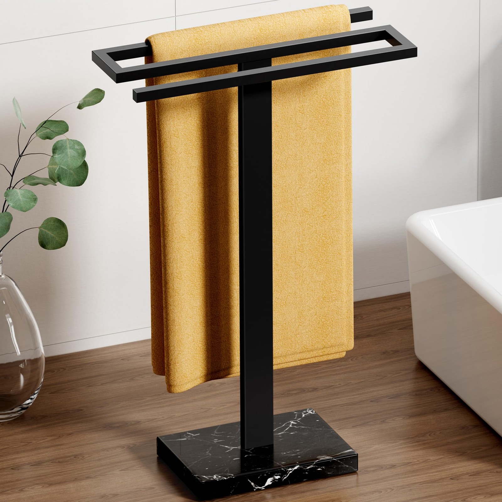 Holder Stand, Countertop Towel Stand With Black Marble Base,