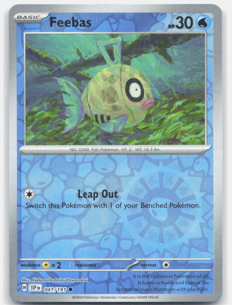 FEEBAS 041/191 COMMON Surging Sparks Pokemon REVERSE HOLO NM
