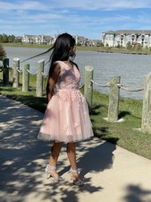 Pink Lace Tulle Flower Girl Prom Formal Dress Knee Length Floral Girls' Outfit