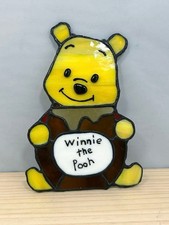 Po Bear Glass Stained Glass Wall Hanging Disney Retro Used