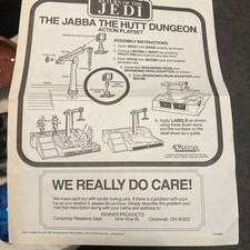 Jabba the Hutt Dungeon Playset 1983 Instructions STAR WARS Vintage OG sheet