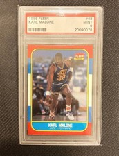 Karl Malone 1986 Fleer Rookie Card PSA 9 - Rare NBA Collectible. rookie card picture
