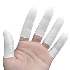 200 Pieces Cotton Finger Cots, Cloth Finger Sleeves with Elastic Rings, Toe Slee