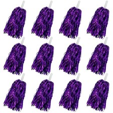 12PCS Cheerleading Pom Poms Metallic Foil Plastic Pom Poms