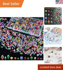 1500 Pcs Crystal Glass Beads for Jewelry Making   12 Styles Bicone, Rondelle,...