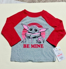 Nueva Camisa Raglán Día de San Valentín, Star Wars Baby Yoda “Be Mine” 12M