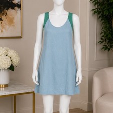 J.Crew Womens Mini Dress Silk Layered Racerback Blue Green 0