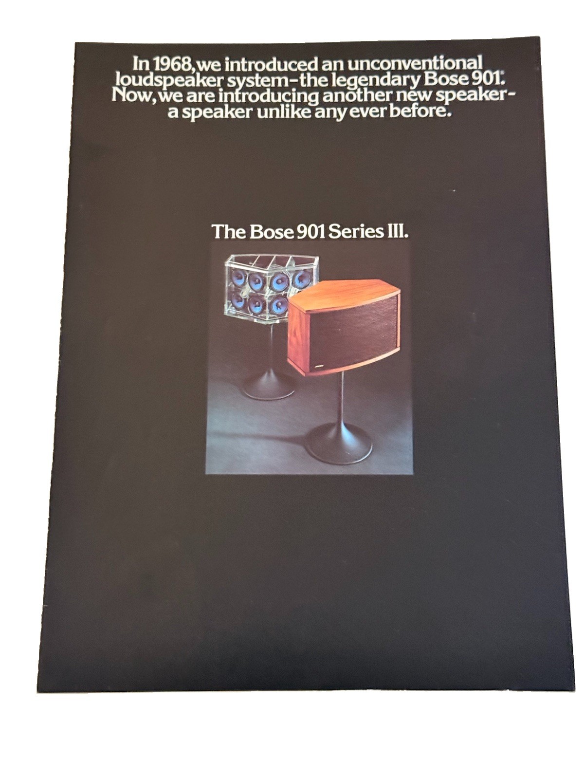 1976 Bose 901 Series III Speaker Brochure Original Hi-Fi Stereo Foldout 4 Page