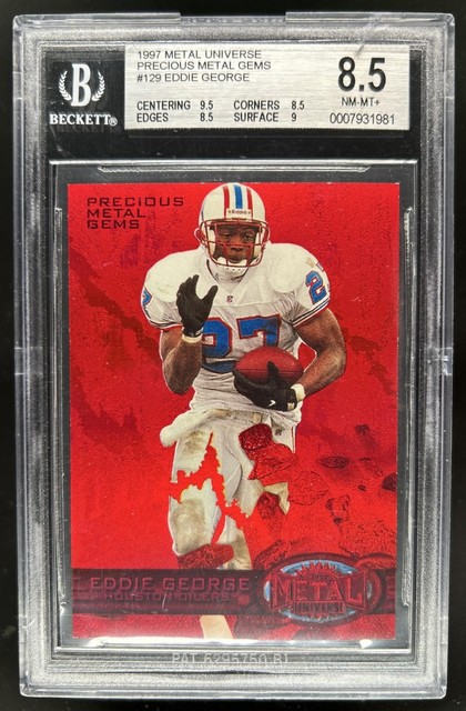 1997 Skybox Metal Universe Eddie George Red Precious Gems #/150 BGS 8.5