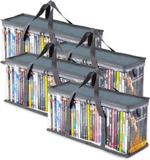 Stock Your Home DVD Storage Bags Set of 4 Media Organizer Bag 4 Pack, Gray