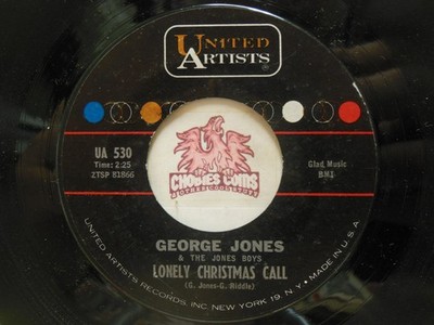 George Jones   Lonely Christmas Call / My Mom And Santa Claus, 45 RPM VG (30H)