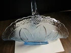 Vintage Fenton Ice Blue Bride's Basket Made For Princess House Art Glass